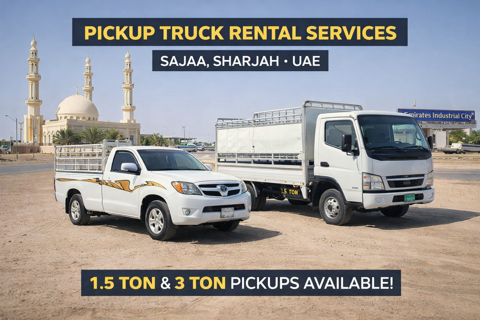 3 ton pickup rental services in Sharjah